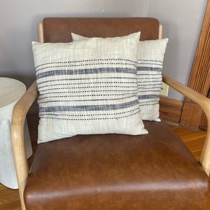 Cream & Navy Throw Pillows